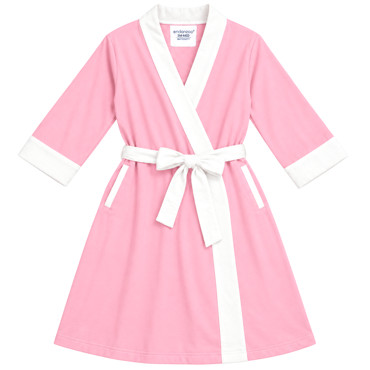 Endanzoo Organic Cotton Maternity Robe For Mom - Pink