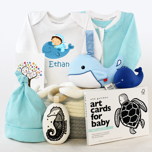 Zeronto Baby Boy Gift Basket - Mighty Blue Ocean