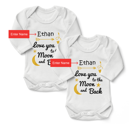 Zeronto Twin Baby Gift Box - Love You To The Moon & Back