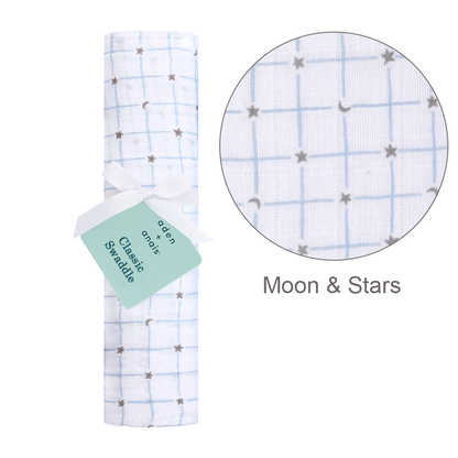 Aden Anais Organic Swaddle - Moon Stars (Formerly Woodland at Night)