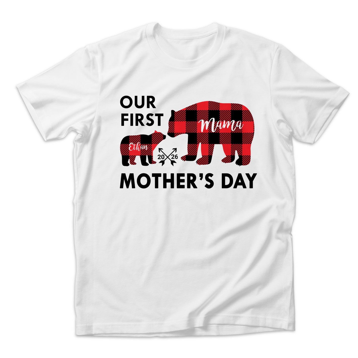 Endanzoo Personalized Matching Mom & Baby Organic Outfits - First Mother's Day 2026 (White)