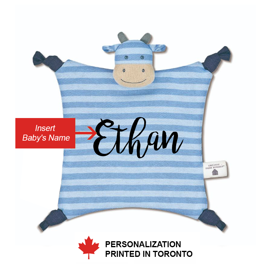 [Personalized] OFB Organic Cotton Baby Blankie - Mr Moo