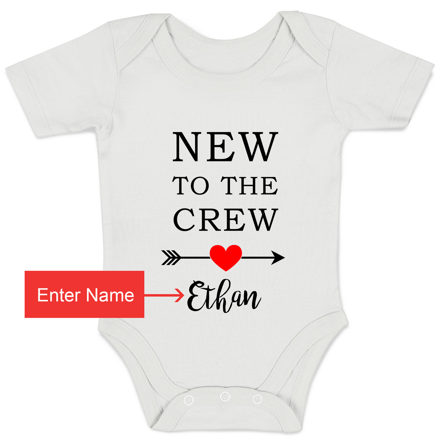 [Personalized] Endanzoo Pregnancy Baby Reveal Organic Baby Bodysuit - New To The Crew
