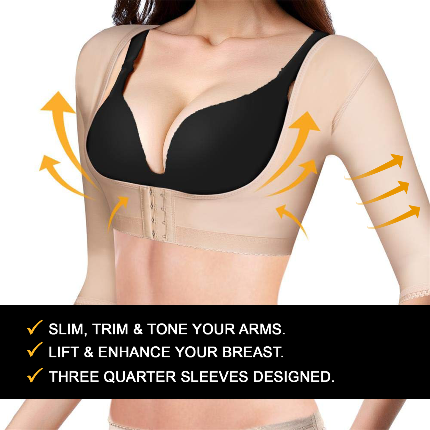 Lady Jeneva - Women Posture Corrector Upper Arm Compression Shaper - Beige