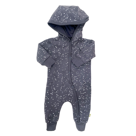 Nui Organics Organic Cotton Fleece KAMERA Romper - Charcoal