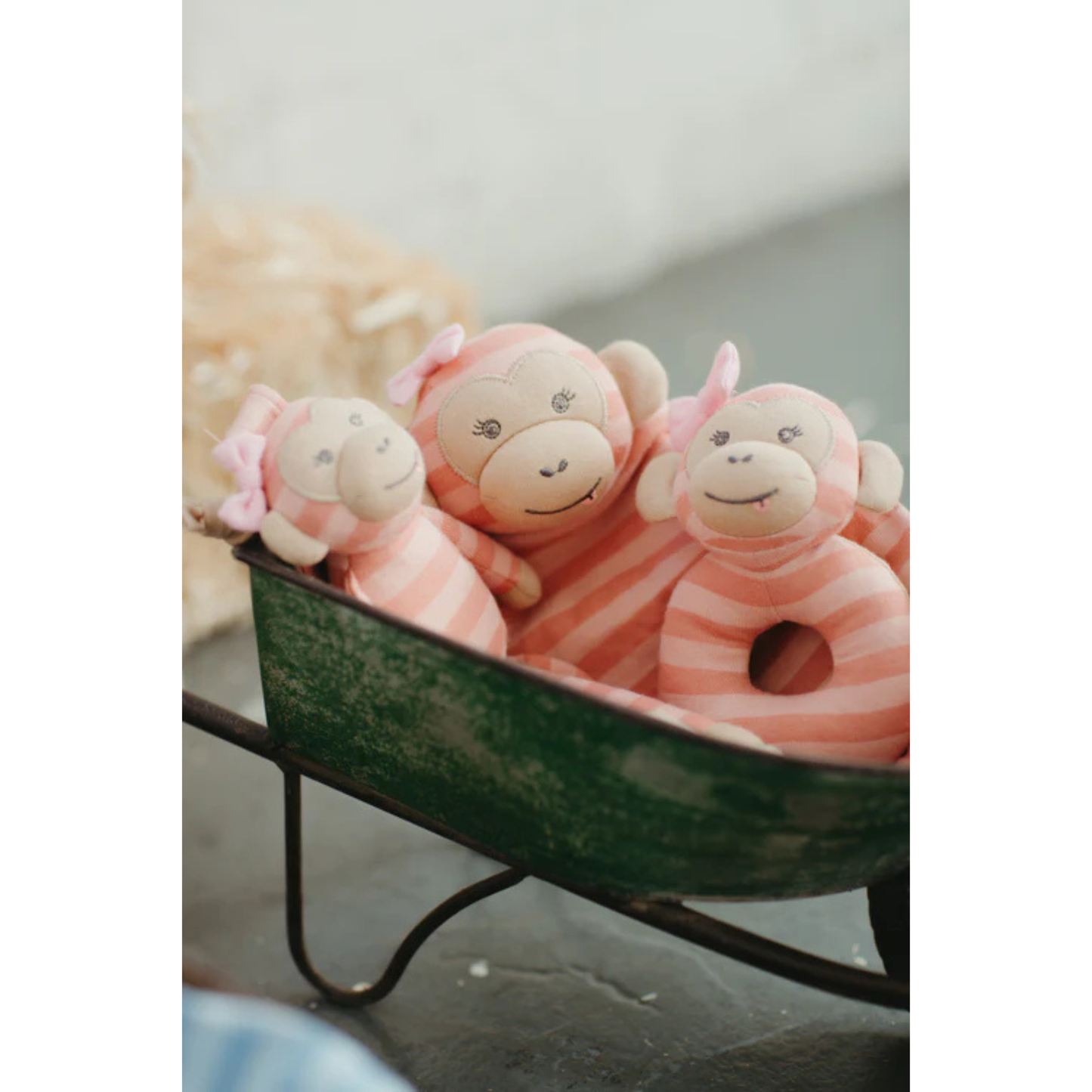 Organic Farm Buddies Cotton Teething Rattle - Maggie Monkey