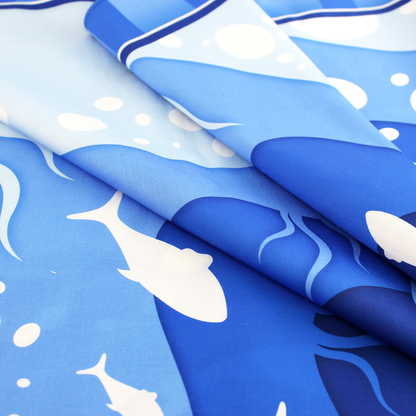 Ecolysium Large Cotton Furoshiki Cloth Wrapper - Blue Ocean (90 x 90 cm)