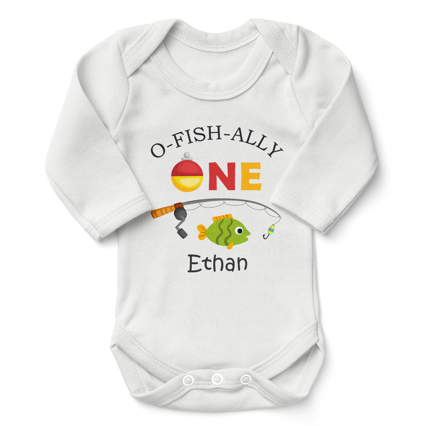 [Personalized] Endanzoo Organic Baby Bodysuit - O-fish-ally ONE Birthday