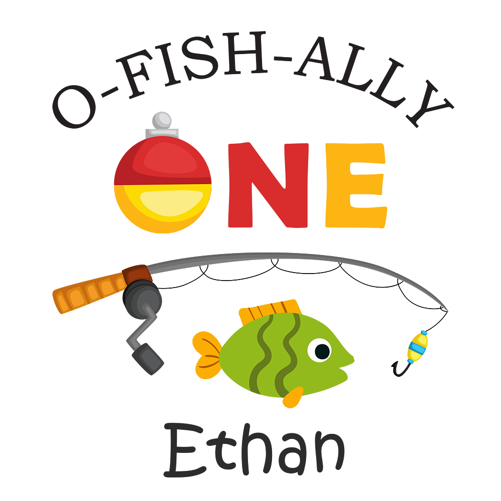 O-Fish-Ally One Bodysuit for Baby Boys Fishing Themed First Birthday Outfit  White Bodysuit