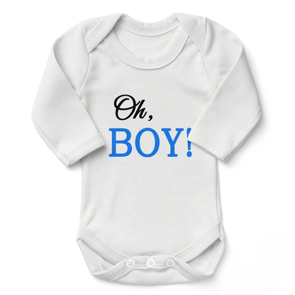Endanzoo Gender Baby Reveal Organic Baby Bodysuit - Oh BOY!