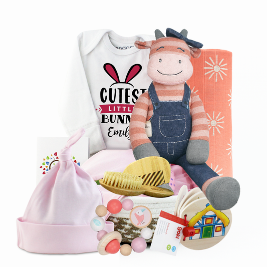 Zeronto Baby Girl Gift Basket - Pink Bunny