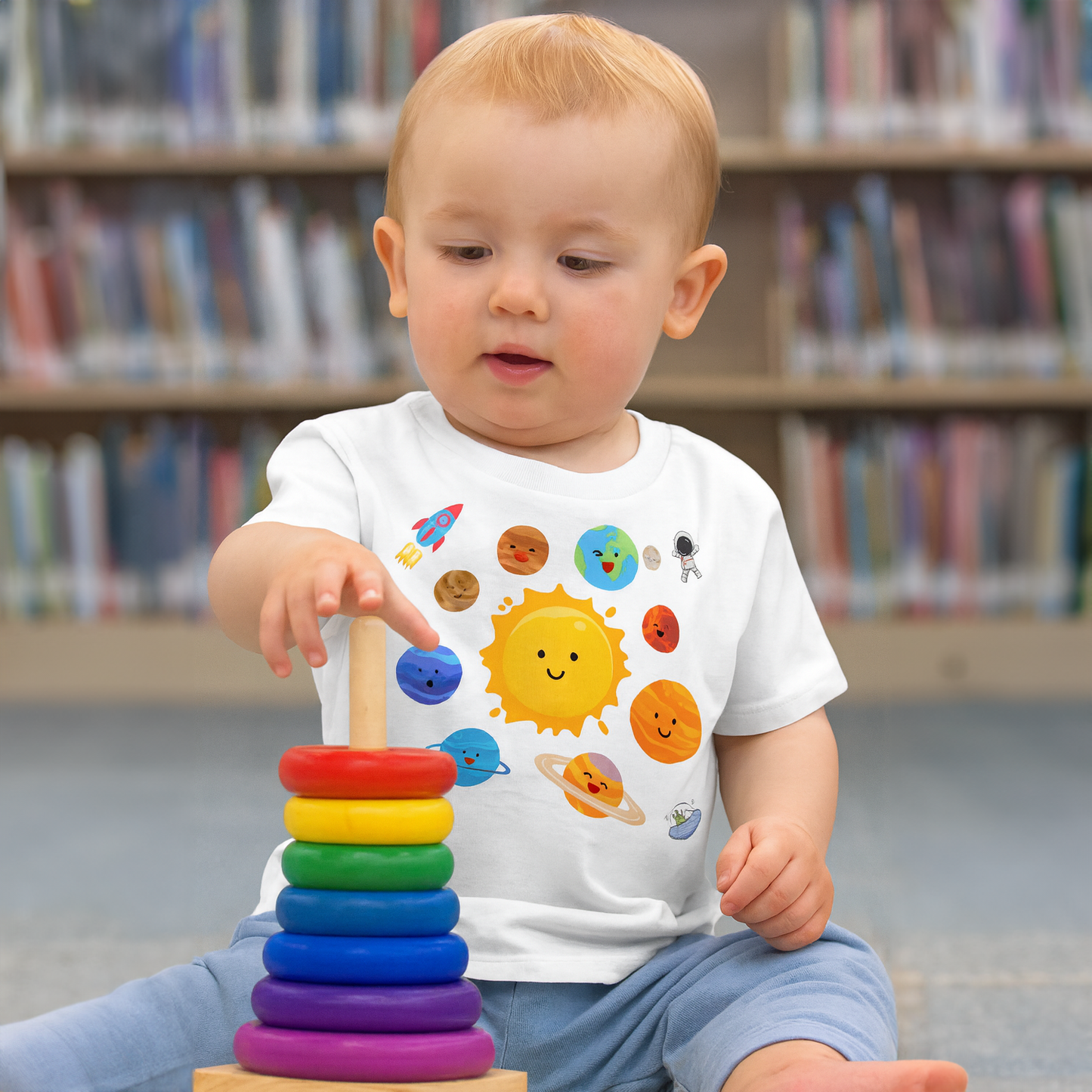 Space Explorer Planet Organic Kids Tee Shirt