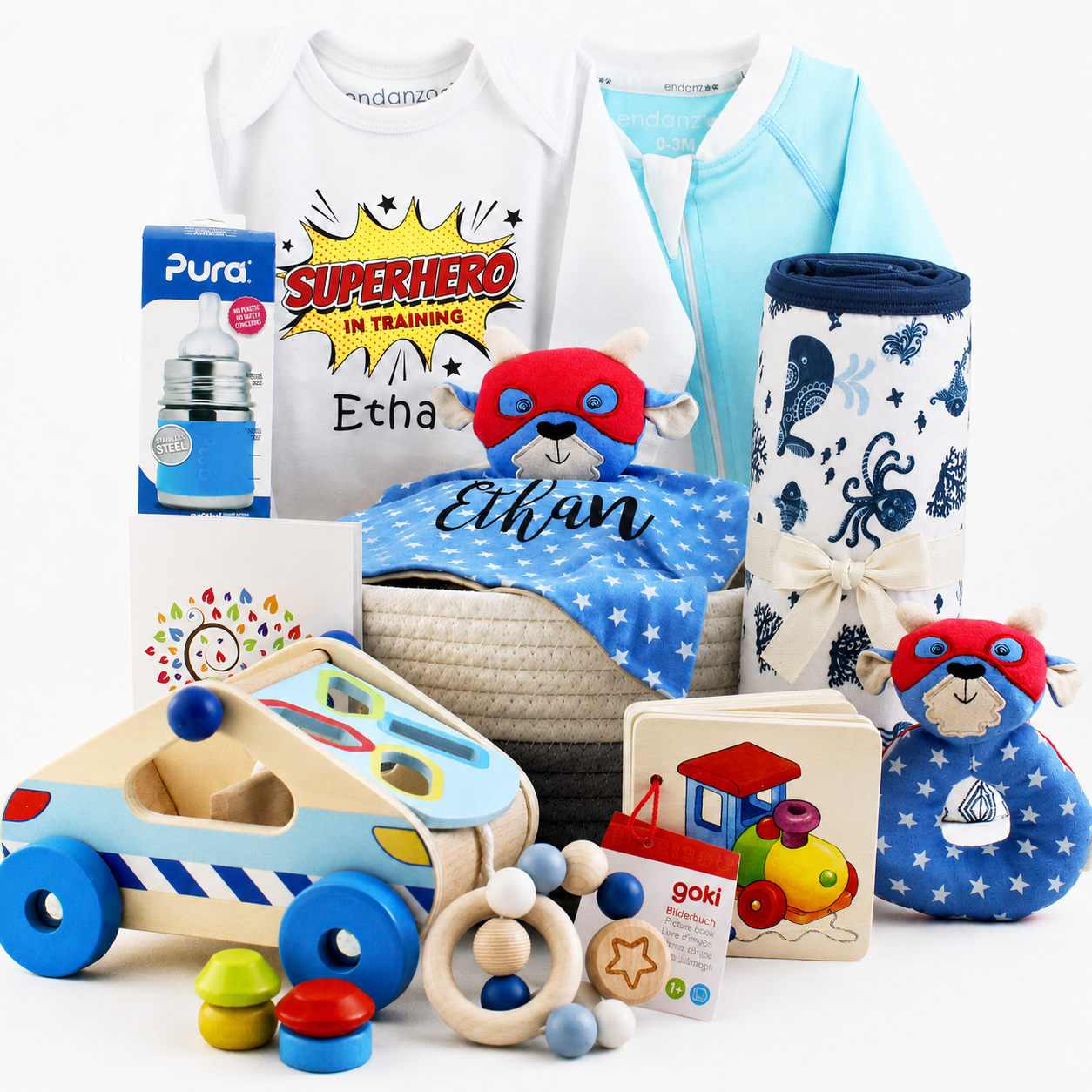 Zeronto Baby Boy Gift Basket - Superhero in Training