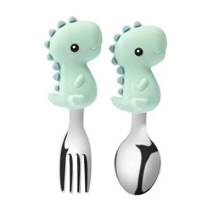 Glitter & Spice Learn To Eat Fork and Spoon Set  (T - Rex)