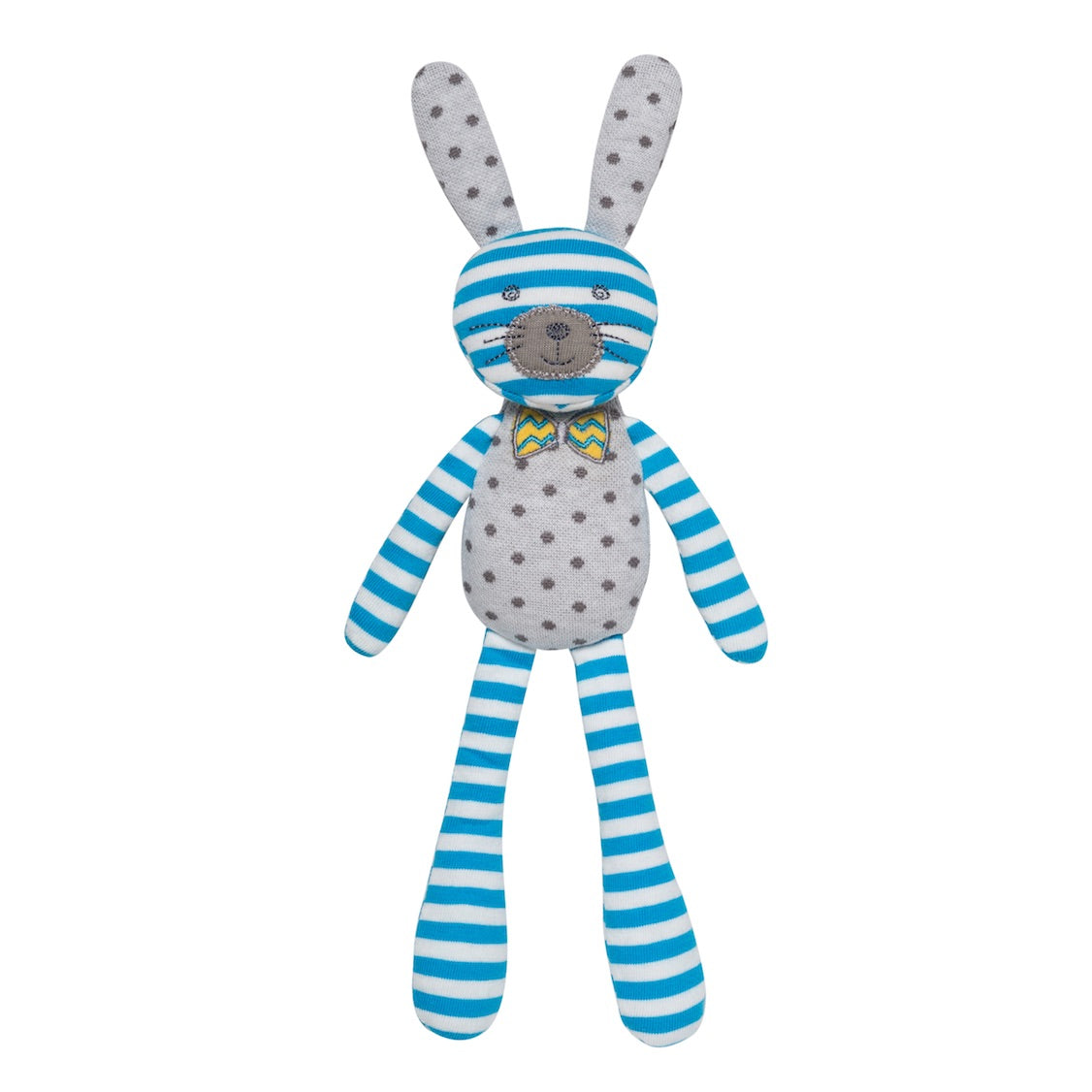 Organic Farm Buddies Organic Plush Toy - Spring Bunny Mini (Blue Stripe & White Polka Dot)