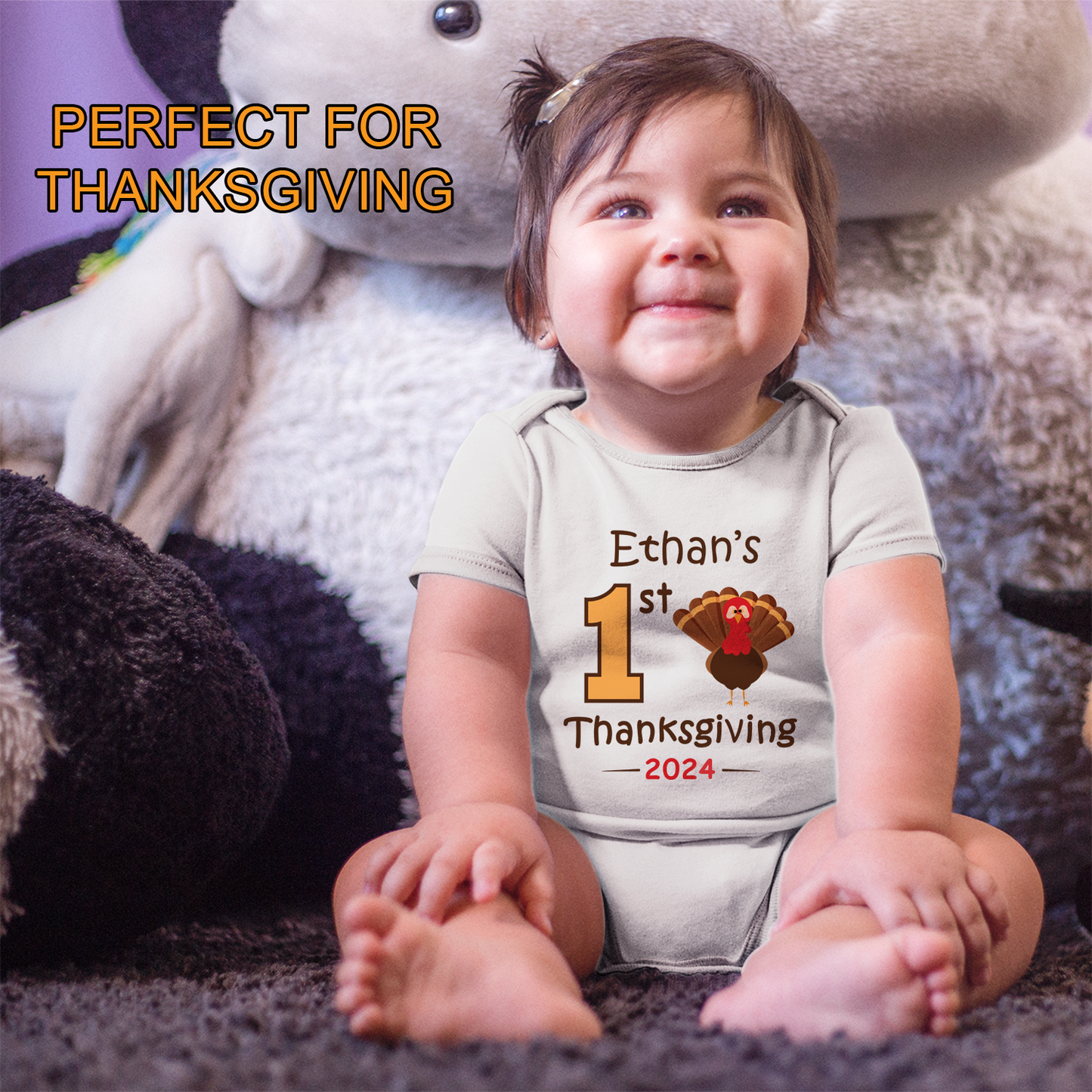 [Personalized] Endanzoo Organic Baby Bodysuit - First Thanksgiving 2024