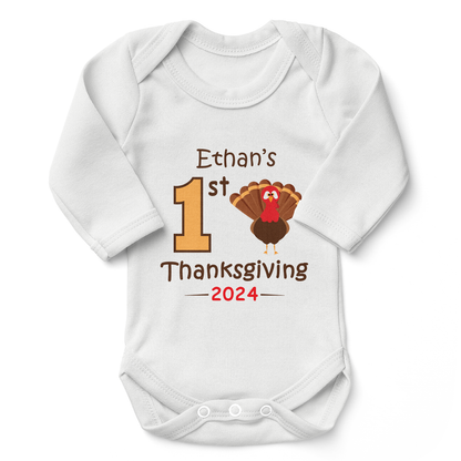 [Personalized] Endanzoo Organic Baby Bodysuit - First Thanksgiving 2024