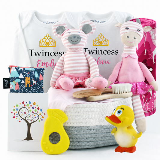 Zeronto Twin Baby Girl Gift Basket - Beautiful Twincess