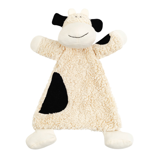 Under The Nile Organic Faux Sherpa Snuggle Lovey - Bessie The Cow 13"