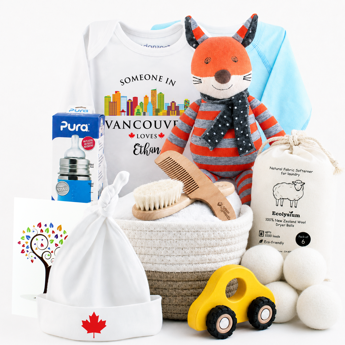 Zeronto Baby Boy Gift Basket - Someone in Vancouver Loves Baby Boy
