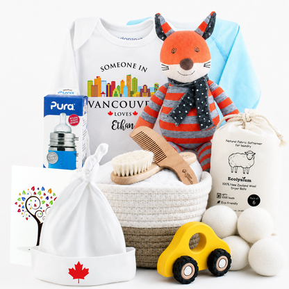 Zeronto Baby Boy Gift Basket - Someone in Vancouver Loves Baby Boy