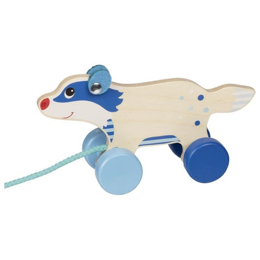 Goki Wooden Pull-along animal - Badger