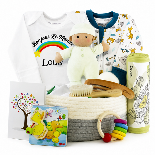 Zeronto Baby Gift Basket - Bonjour Le Monde (Hello World)