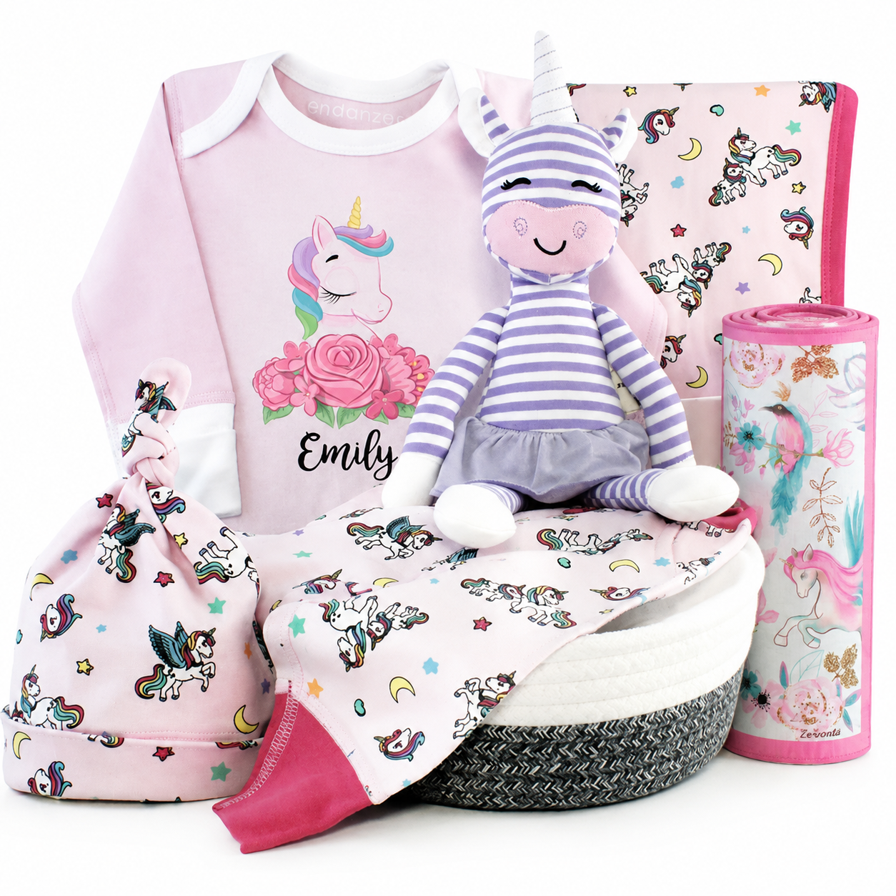 Zeronto Baby Girl Gift Basket - Mystical Unicorns