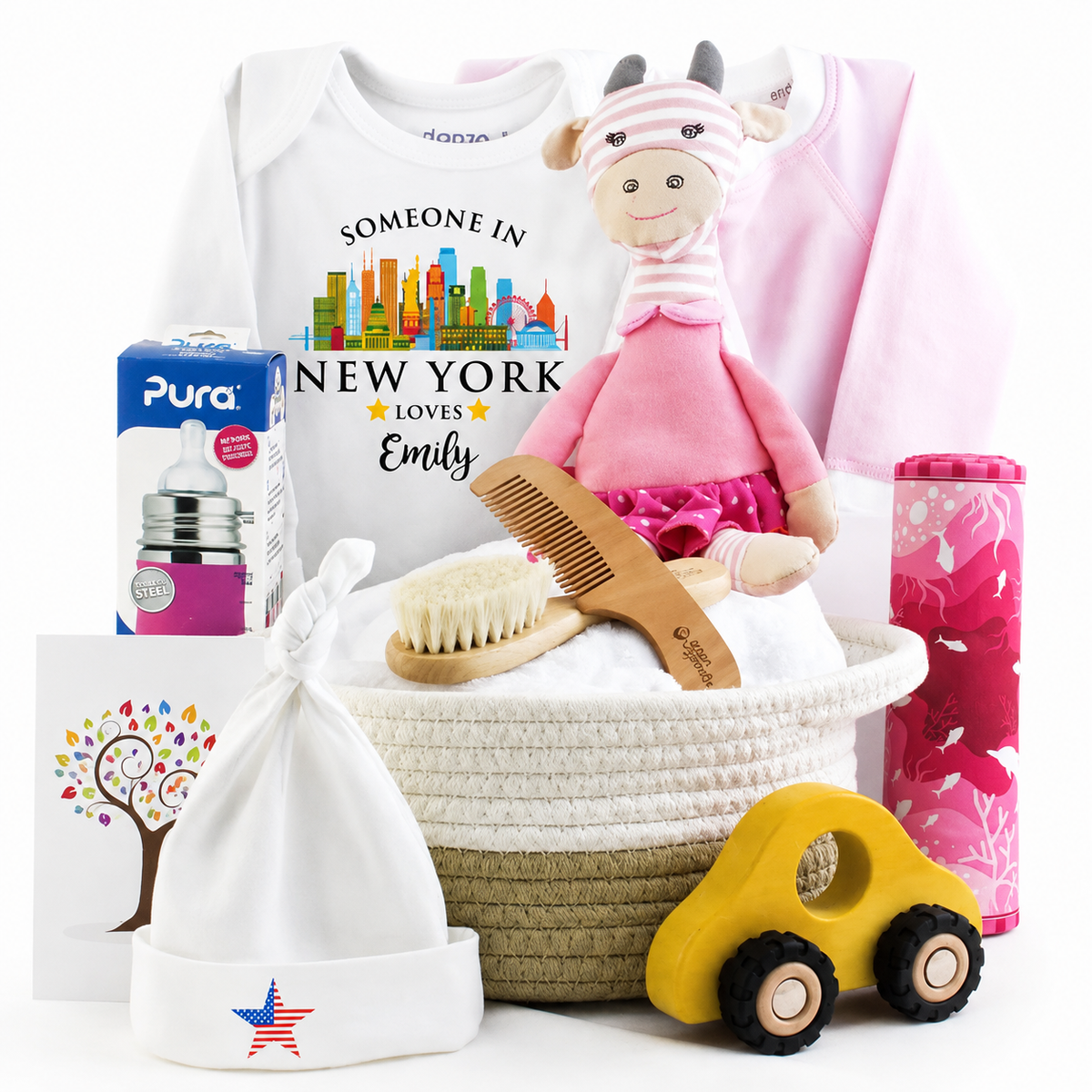 Zeronto Baby Girl Gift Basket - Someone in Toronto Loves Baby Girl