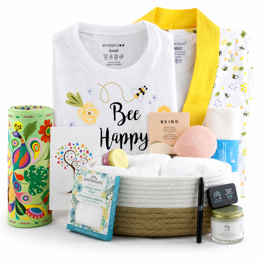 Zeronto New Mom Gift Basket - Just for Mom (Bee Happy & Beeautiful)