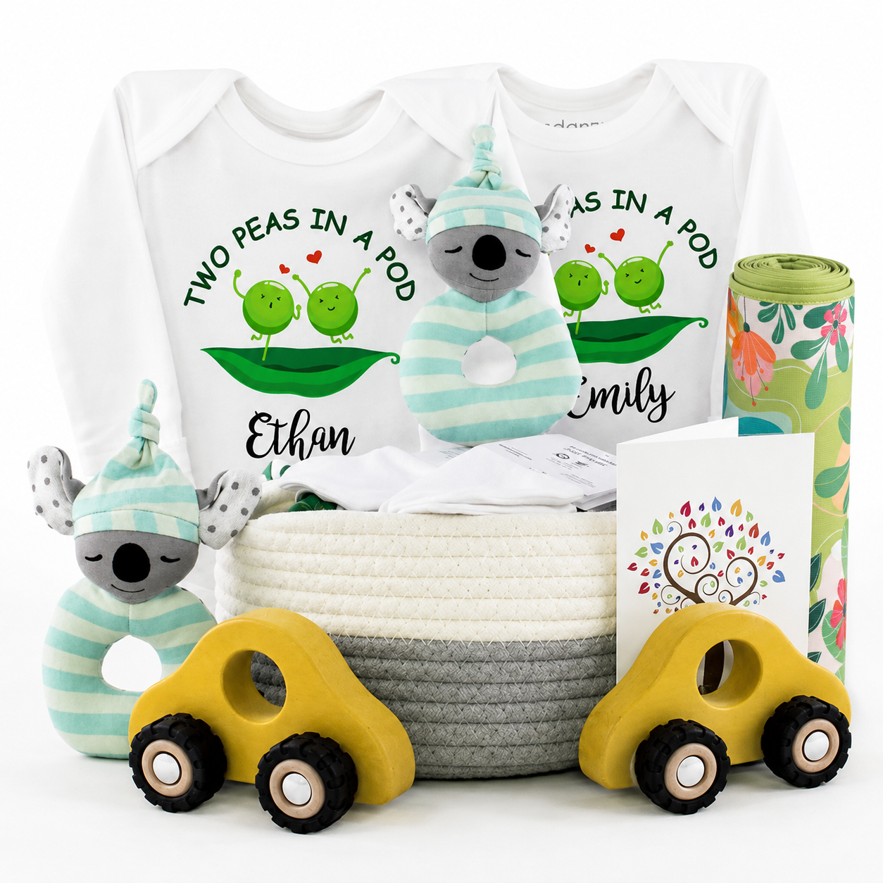 Zeronto Twin Baby Gift Box - Sweet Little Peas