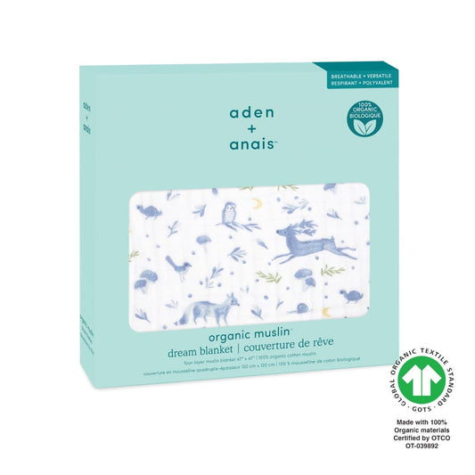 Aden Anais Organic Cotton Dream Blanket - Outdoors Sleepy Forest