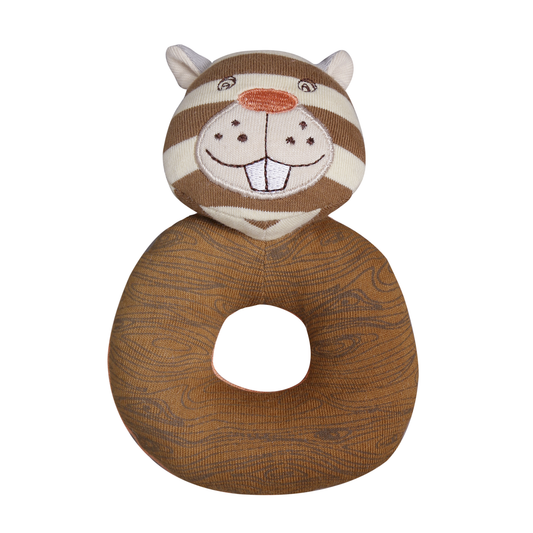 Organic Farm Buddies - Beaver Teething Rattle