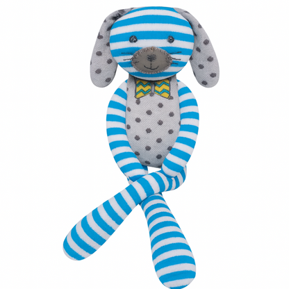 Organic Farm Buddies Organic Plush Toy - Spring Bunny Mini (Blue Stripe & White Polka Dot)