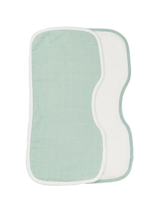 Under The Nile Organic Curved Muslin Burp Cloths - Sea Breeze (Pack of 2)