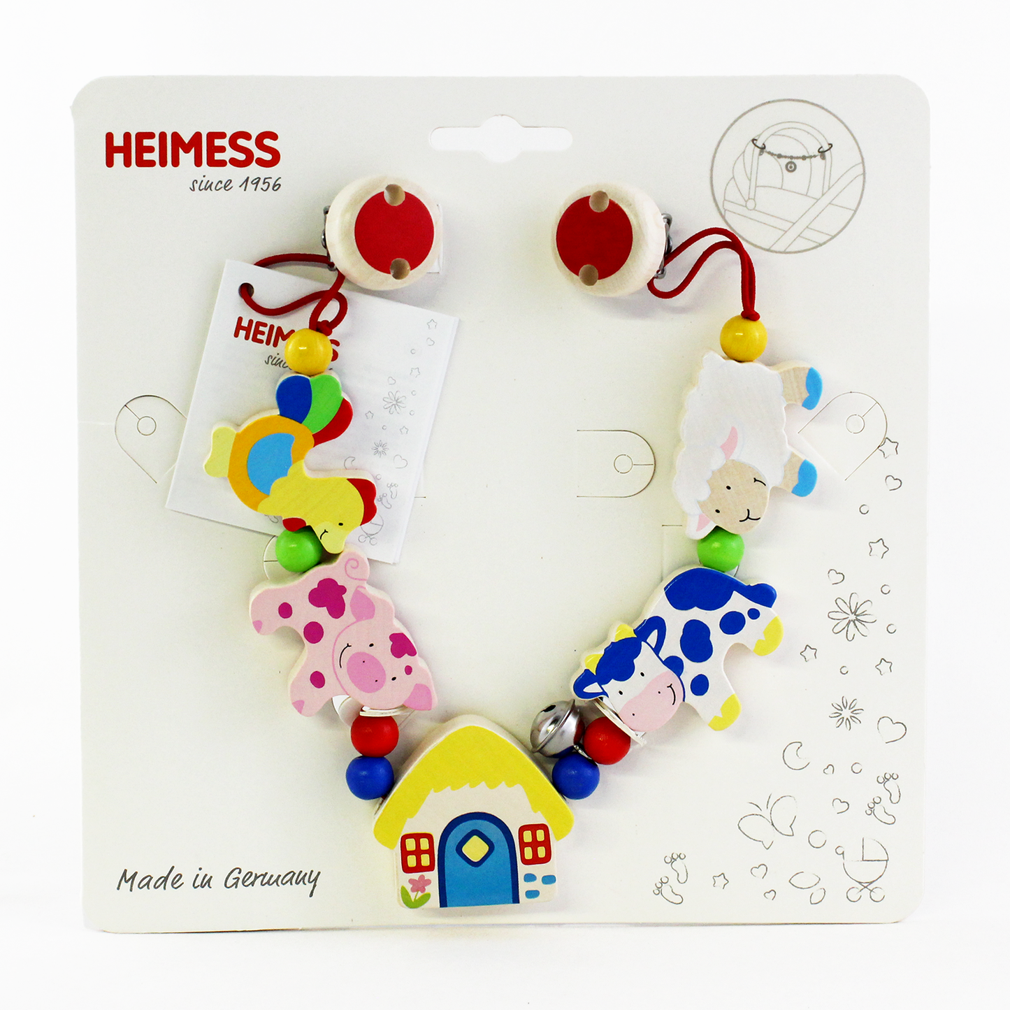 Heimess Pram Stroller Chain - Farm Animals