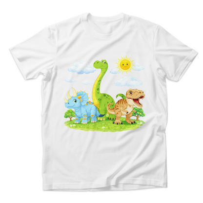 Sunny Dino Friends Organic Kids Tee Shirt