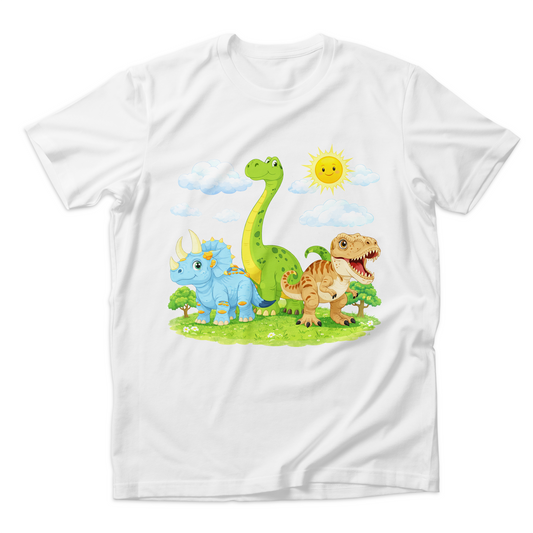 Sunny Dino Friends Organic Kids Tee Shirt