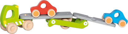 Goki Wooden Car Transporter with 2 Vehicles