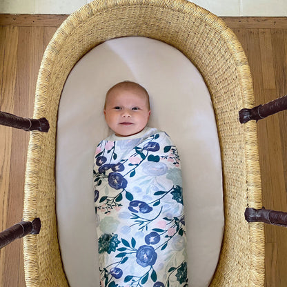 Aden Anais Essential Cotton Swaddles - Flowers Bloom - Purple Floral