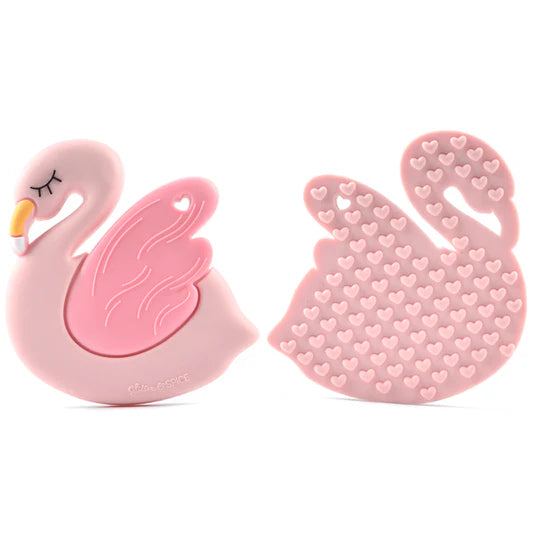 Glitter & Spice Flamingo Silicone Teether with Clip
