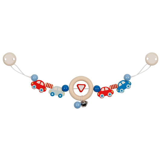 Goki Wooden Pram Chain - Cars with clips
