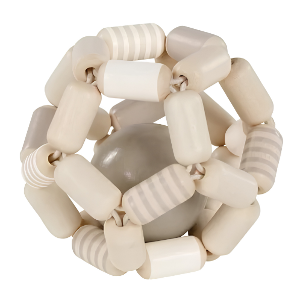 Goki Wooden Touch Ring Elastic Ball - Grey White