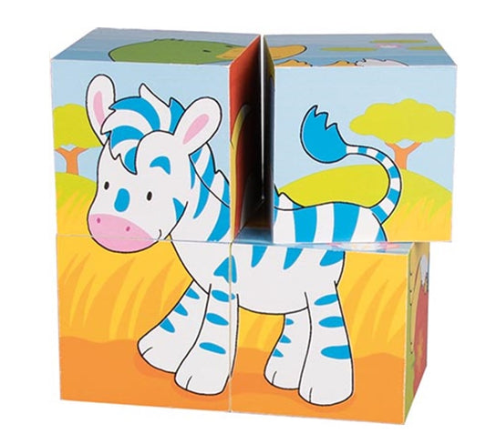 Goki Wooden Animals Cube Puzzle