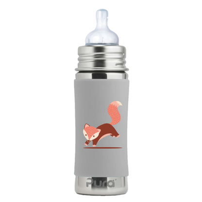 Pura 11oz Infant Stainless Steel Bottle (Fox with sleeves)