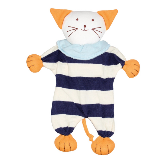 Under The Nile Organic Cuddly Plush Kitty (Navy Stripe)