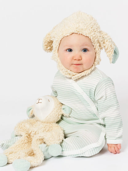 Under The Nile Organic Baby Faux Fur Sherpa Hat with Chin Strap - Lamb