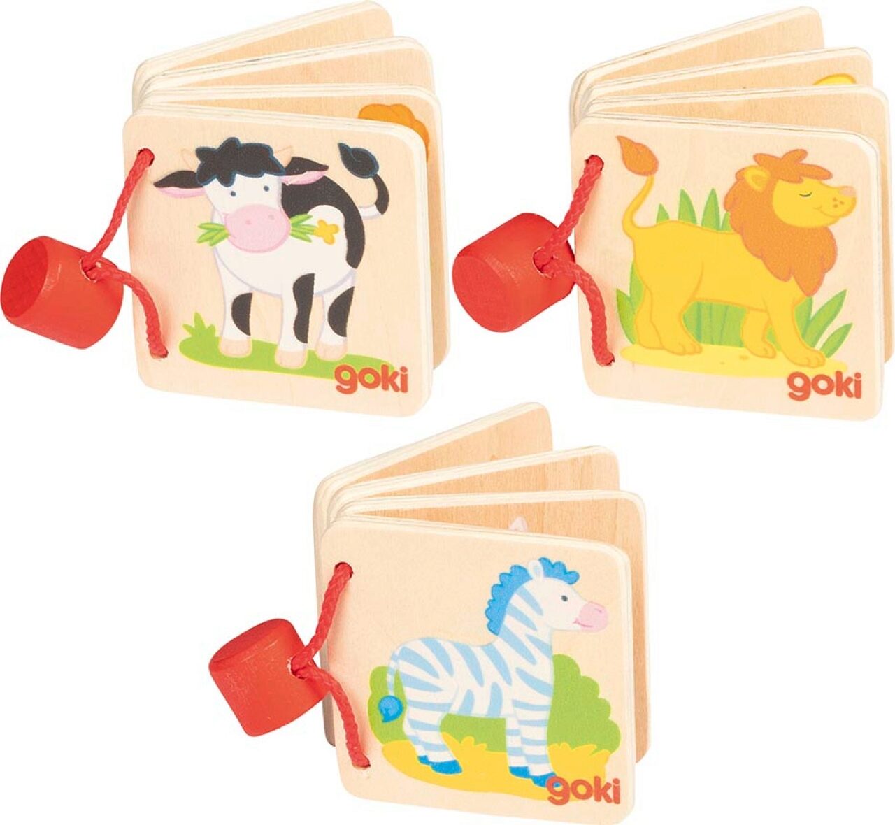 Goki Wooden Picture Book - The Book Shop (A Set of 3 Mini Books)