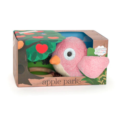 Apple park Organic Crawling Baby Teething Toy - Pink Birdie
