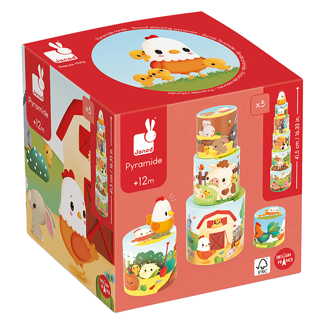 Janod Stacking Pyramid - My First Pyramid (Hen)